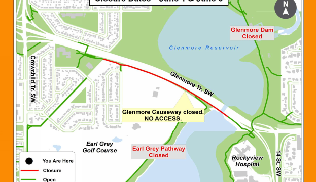 Head’s up Calgary Glenmore Trail Causeway users!